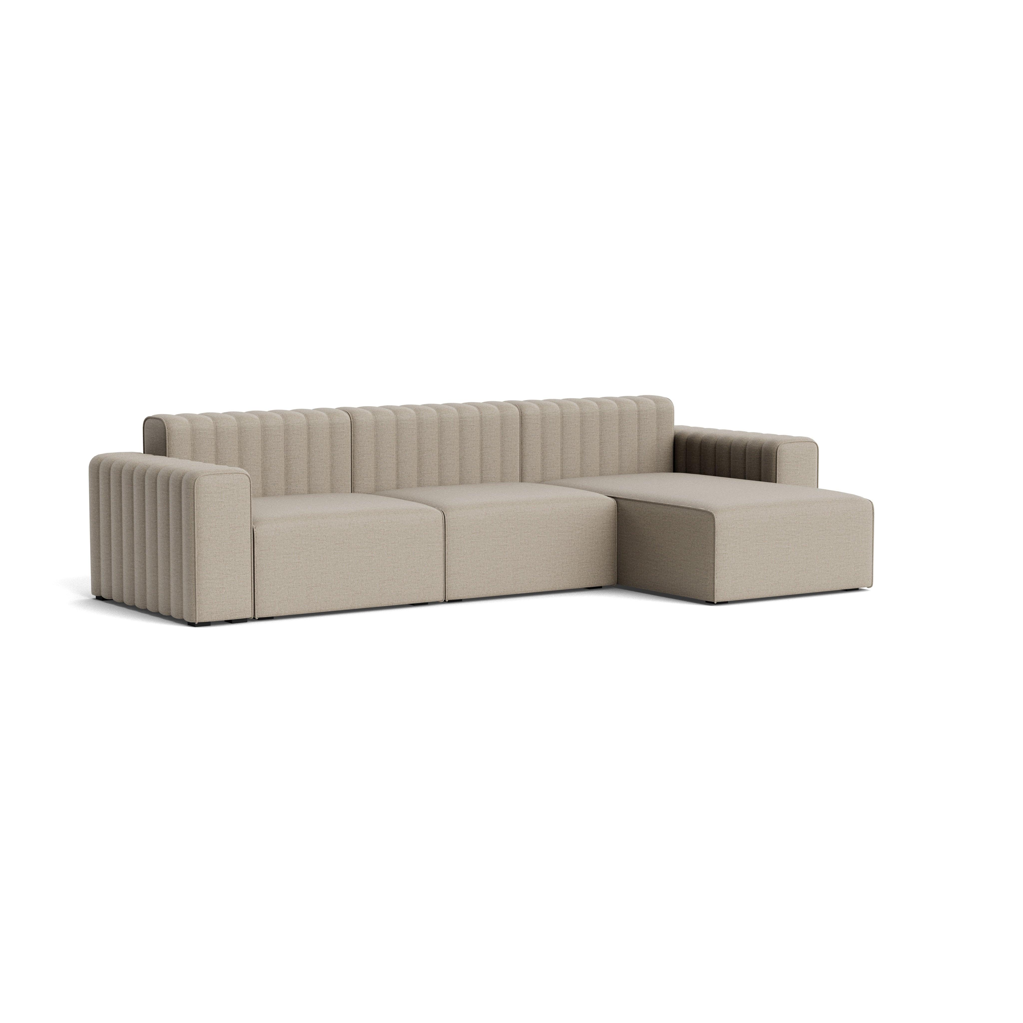 RIFF Sofa, Three Seater with Chaise Lounge Left (Chaise Longue Left, Center, Right Arm) - Nina - Linen Col 2 - PARIS14A.RO