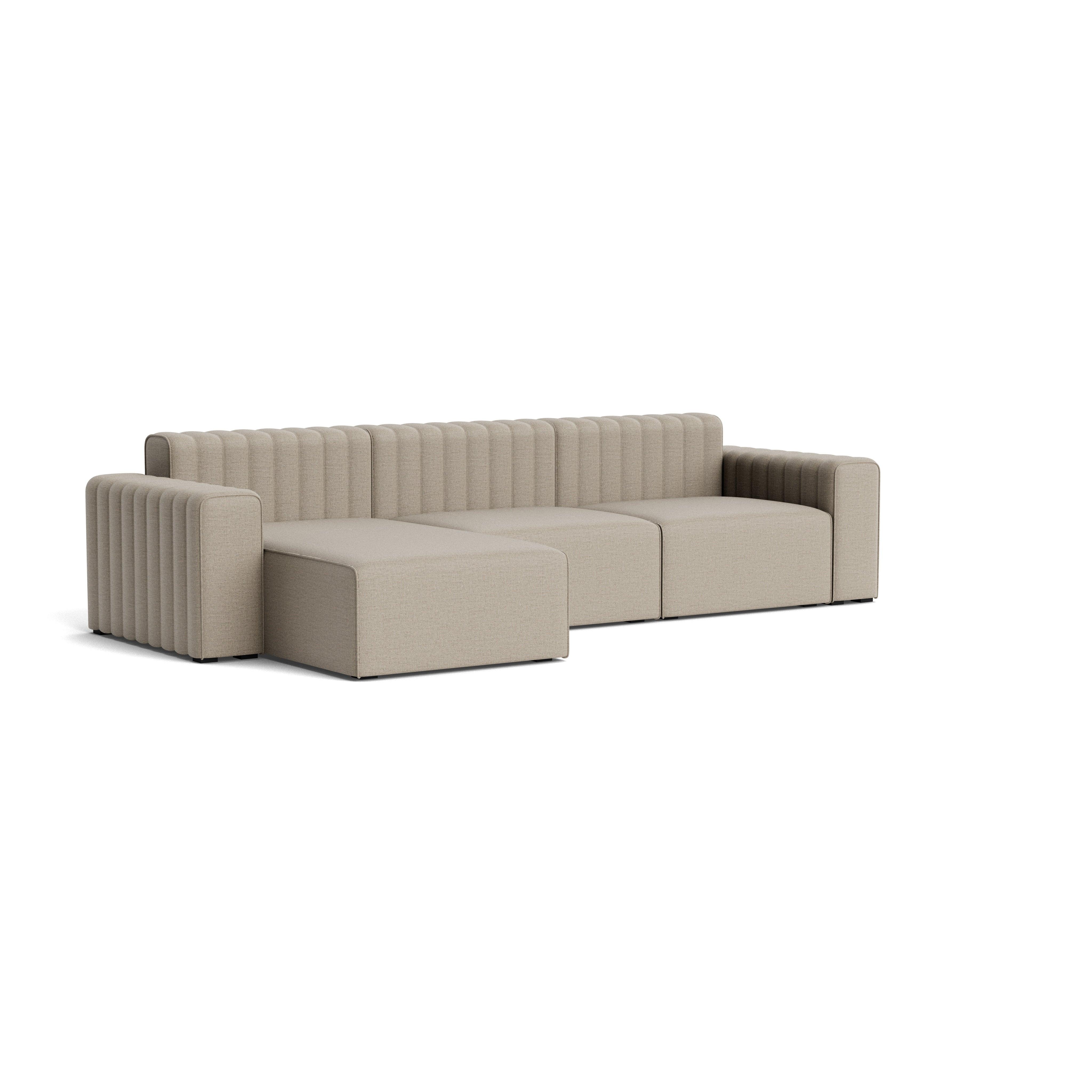 RIFF Sofa, Three Seater with Chaise Lounge Right (Left Arm, Center, Chaise Longue Right) - Nina - Linen Col 2 - PARIS14A.RO
