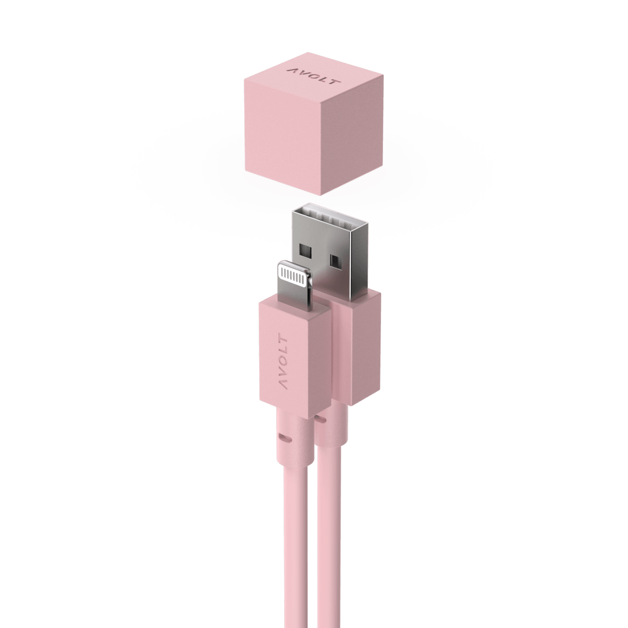 Cablu de încărcare Cable 1 USB-A to Apple lightning, Culoare Old Pink - Avolt