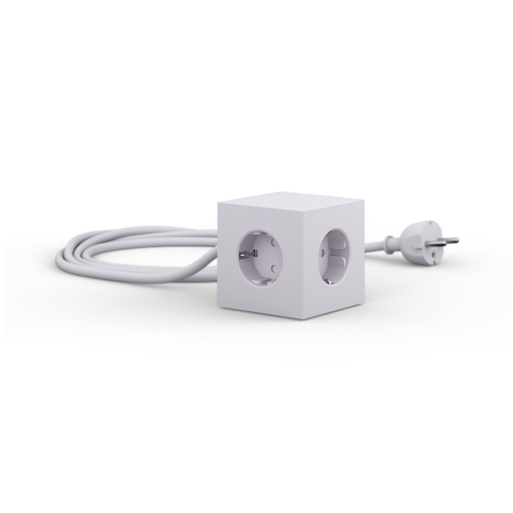 Prelungitor tip cub Square 1, 3 prize, 2 USB - Culoare Grey - Avolt