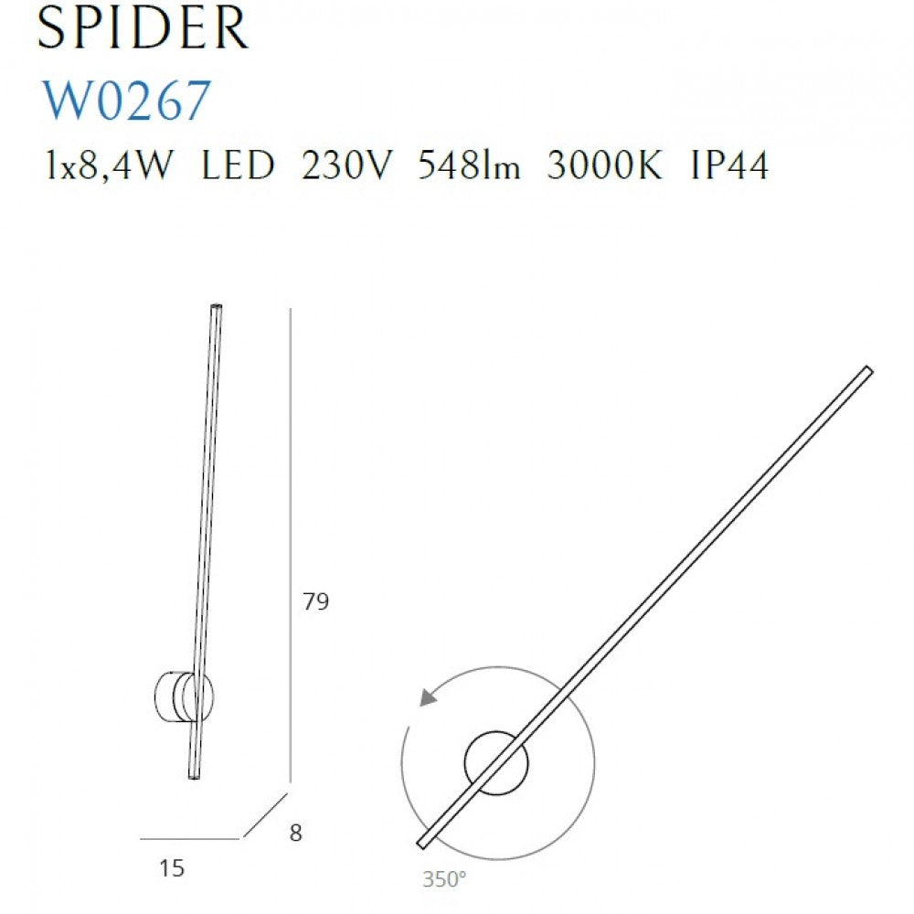 Aplica SPIDER Culoare neagra IP44 MAXLIGHT W0267