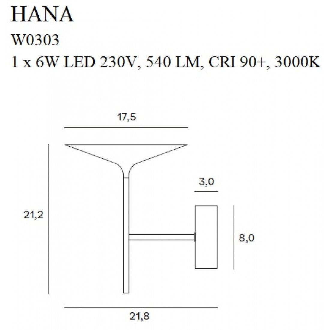 Aplica HANA Culoare neagra MAXLIGHT W0303 - PARIS14A.RO