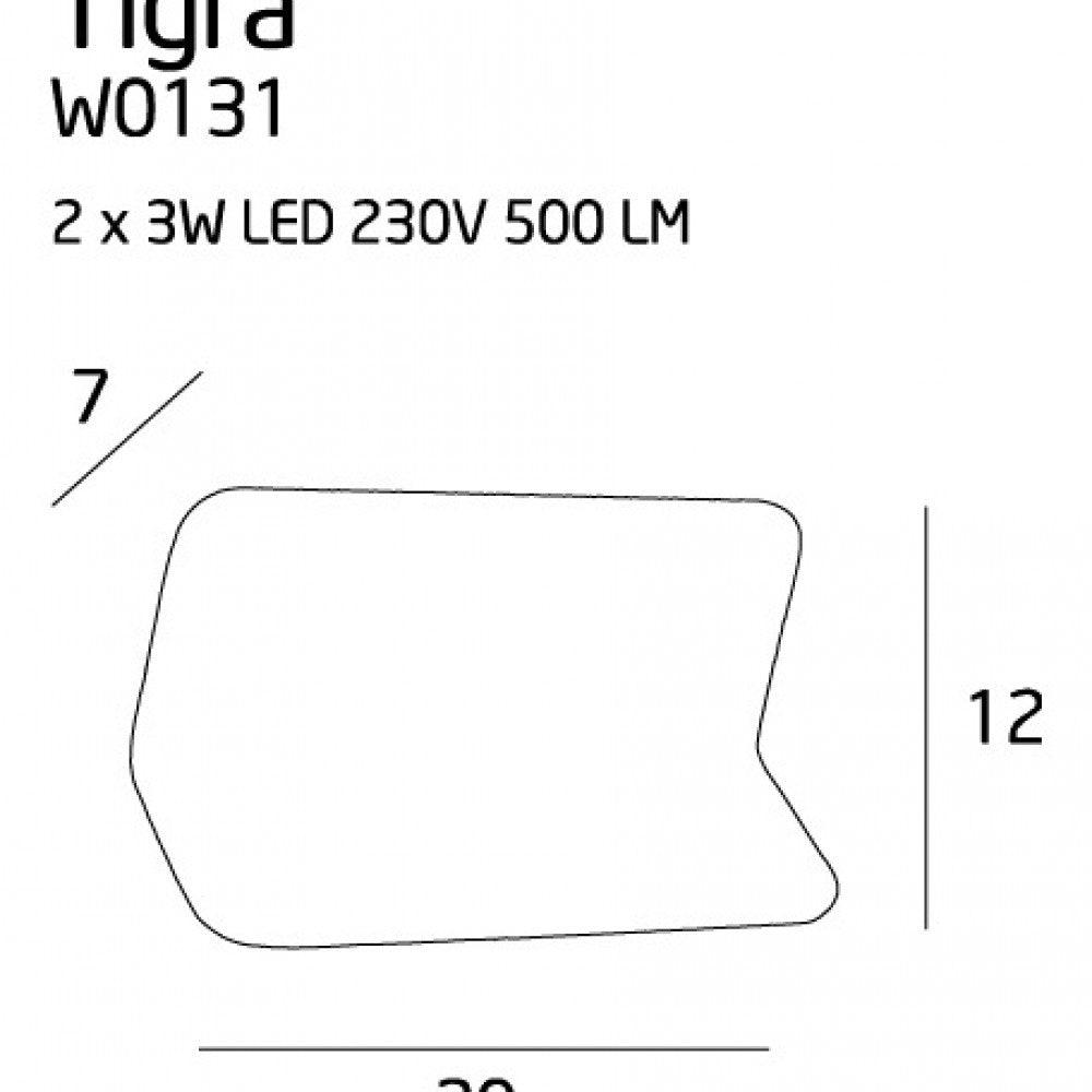 Aplica TIGRA I Alb 2x3W MAXLIGHT W0131 - PARIS14A.RO