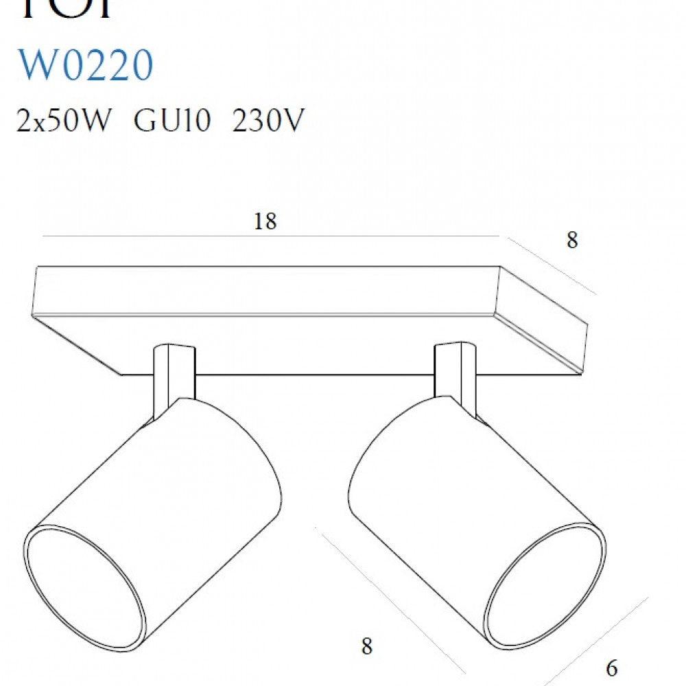 Aplica TOP2 Alb MAXLIGHT W0220 - PARIS14A.RO