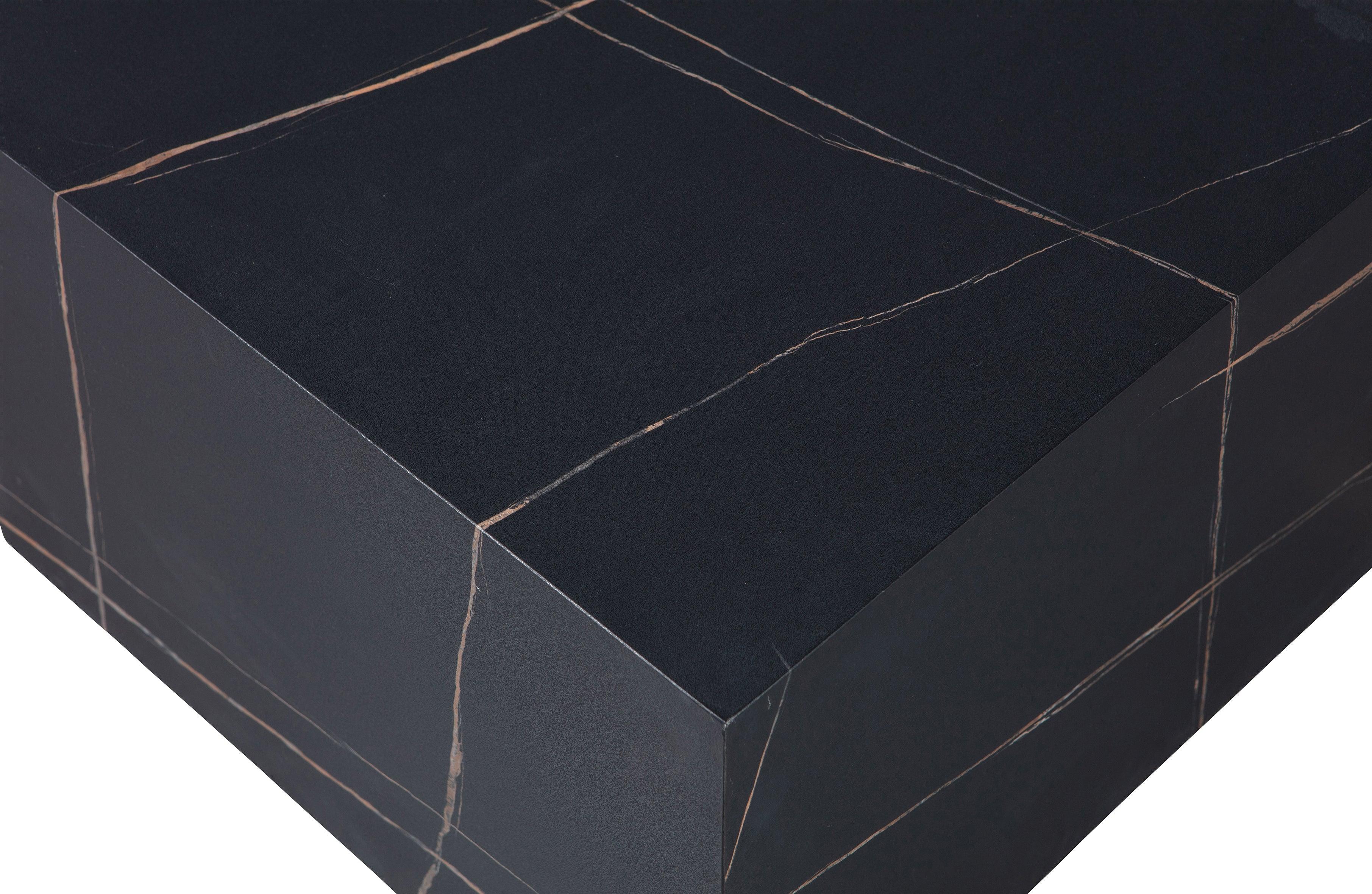 Benji Coffeetable Marmerlook Black 60x60 - PARIS14A.RO