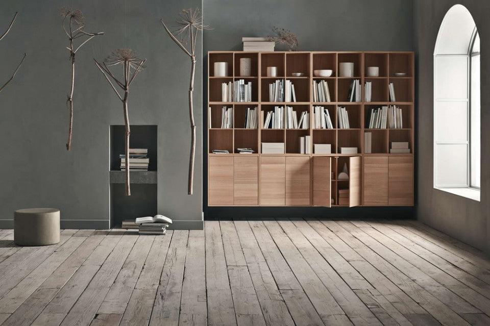 Biblioteca maro nuc din lemn 210 cm Combination Bolia - PARIS14A.RO