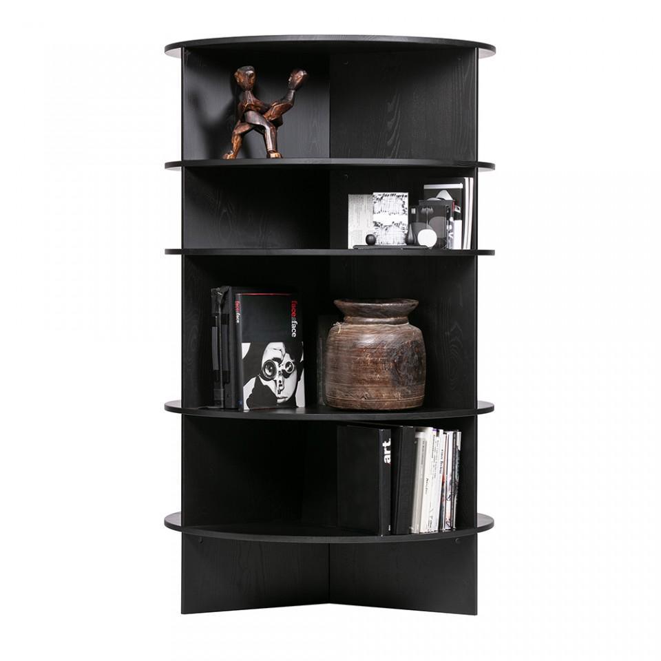 Biblioteca neagra din lemn 168 cm Trian Andy Black - PARIS14A.RO