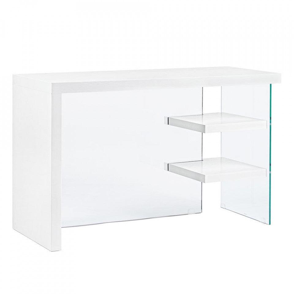 Birou alb/transparent din MDF si sticla 50x120 cm Line Bizzotto - PARIS14A.RO