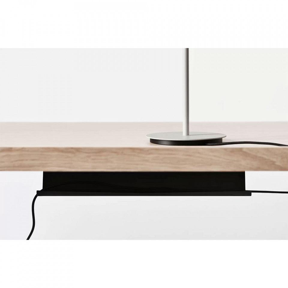 Birou maro deschis/negru din lemn de stejar si otel 73x159 cm Acentric Bolia - PARIS14A.RO