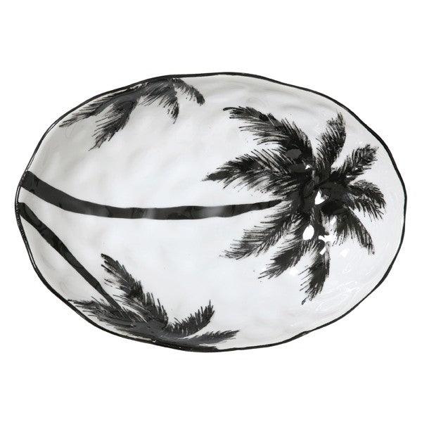 Bol alb/negru din portelan 20x28 cm Palms HK Living - PARIS14A.RO