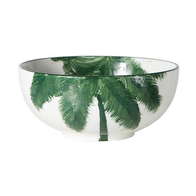 Bol alb/verde din portelan 14 cm Palms HK Living - PARIS14A.RO