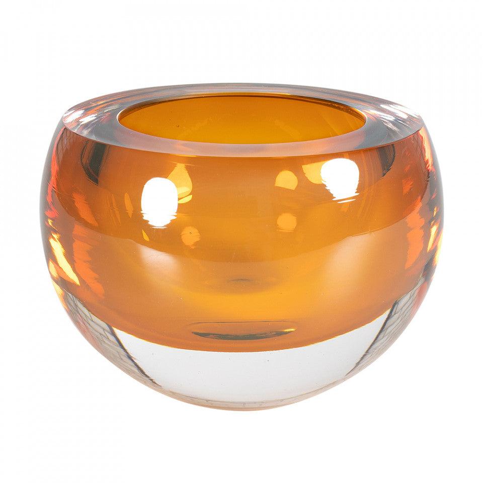 Bol decorativ maro chihlimbar din cristal 13 cm Bullit Versmissen - PARIS14A.RO