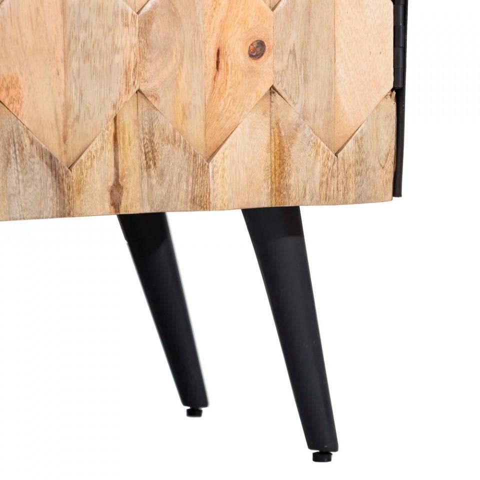 Bufet inferior negru/maro din lemn de mango si fier 120 cm Adele - PARIS14A.RO