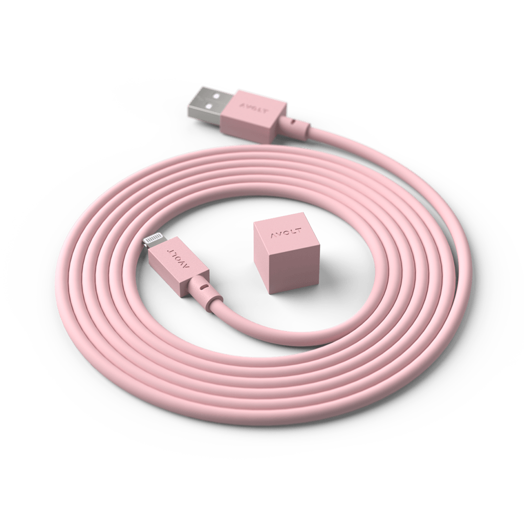 Cablu de încărcare Cable 1 USB-A to Apple lightning, Culoare Old Pink - Avolt - PARIS14A.RO