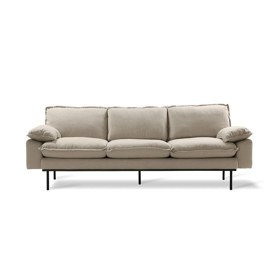 Canapea bej pentru 3 persoane din poliester Retro Sofa III HK Living - PARIS14A.RO