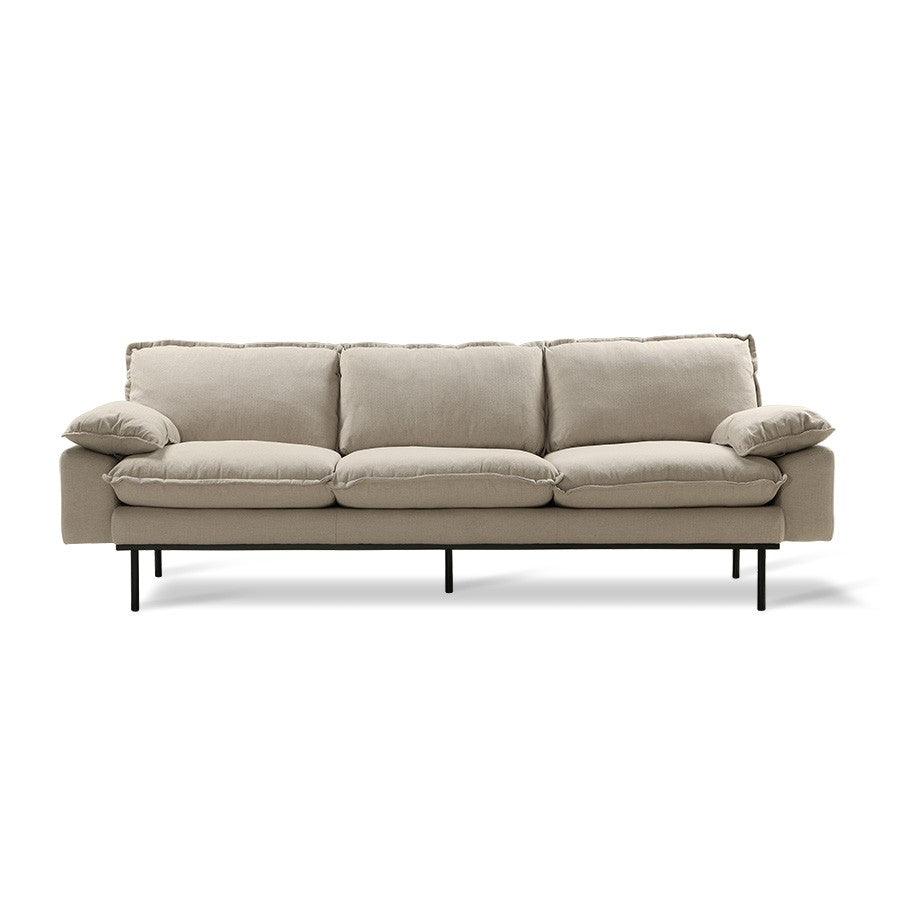 Canapea bej pentru 4 persoane din poliester Retro Sofa IV HK Living - PARIS14A.RO