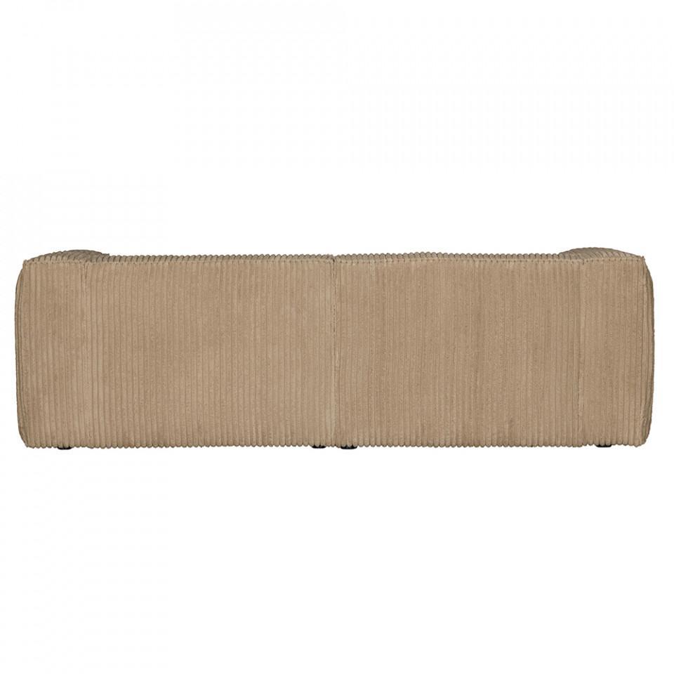Canapea crem din poliester si lemn pentru 3,5 persoane Bean