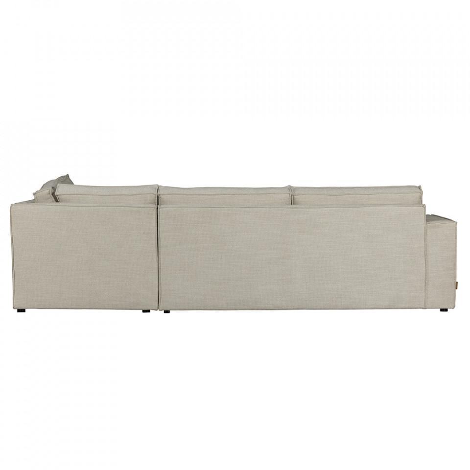 Canapea cu colt crem din poliester 283 cm Freddie Right - PARIS14A.RO