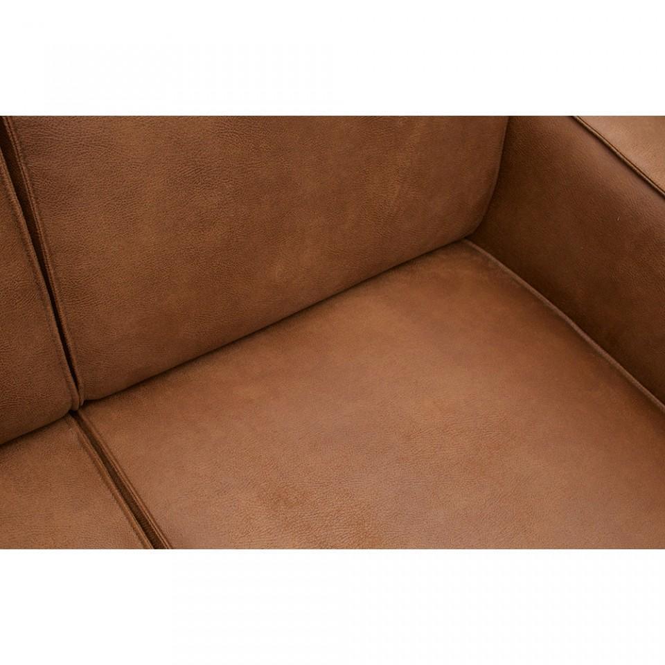 Canapea cu colt din piele maro Statement Cognac Left - PARIS14A.RO