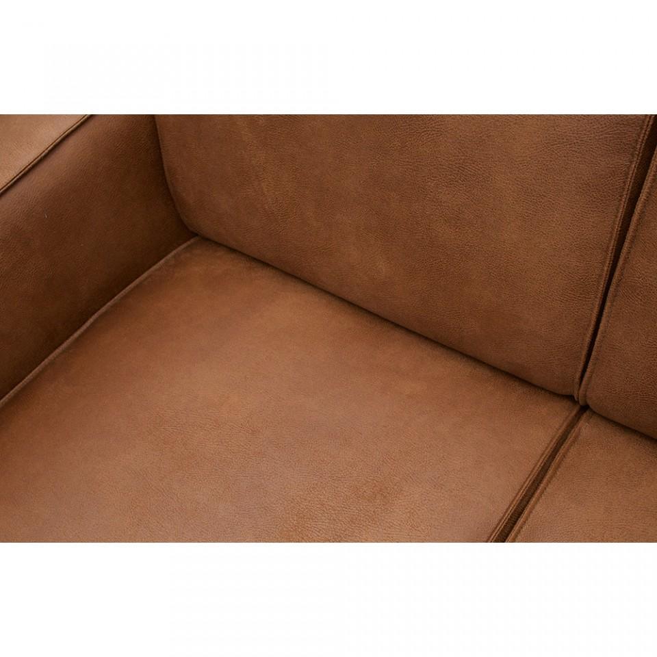 Canapea cu colt din piele maro Statement Cognac Right - PARIS14A.RO