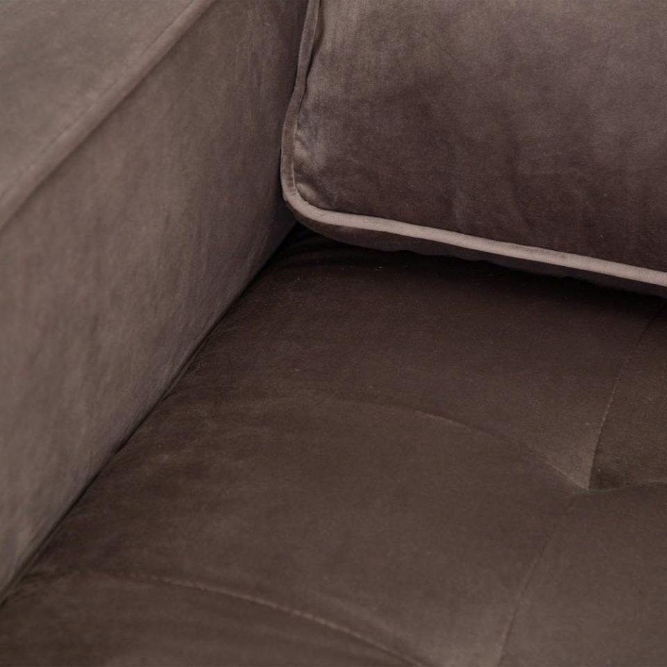 Canapea cu colt grej din catifea si PAL 230 cm Shama Right - PARIS14A.RO