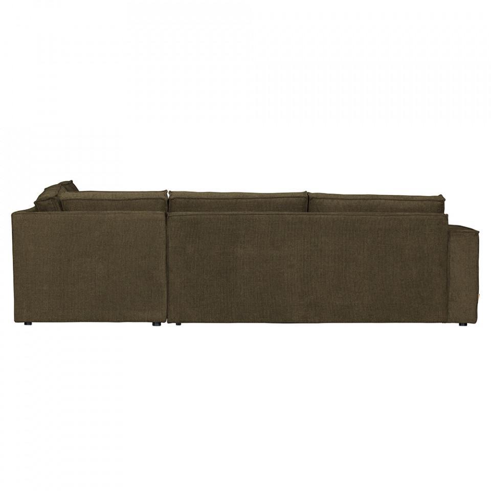 Canapea cu colt verde din poliester 283 cm Freddie Right - PARIS14A.RO