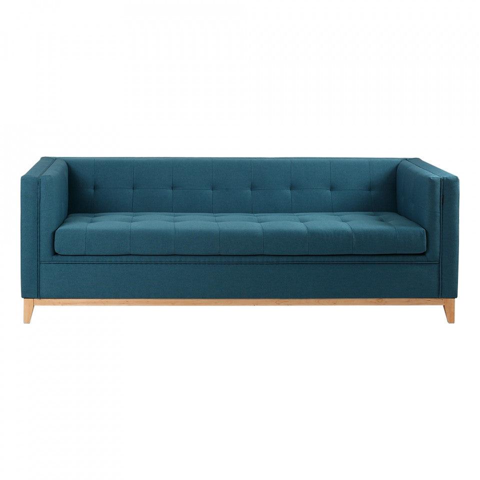 Canapea extensibila albastra din textil si lemn pentru 3 persoane Tom Custom Form - PARIS14A.RO