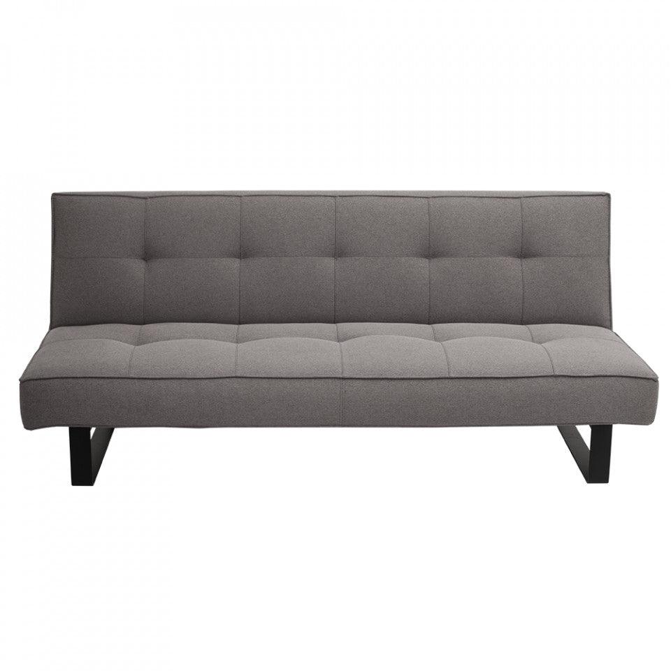 Canapea extensibila gri din textil si metal 180 cm Sleek Custom Form - PARIS14A.RO