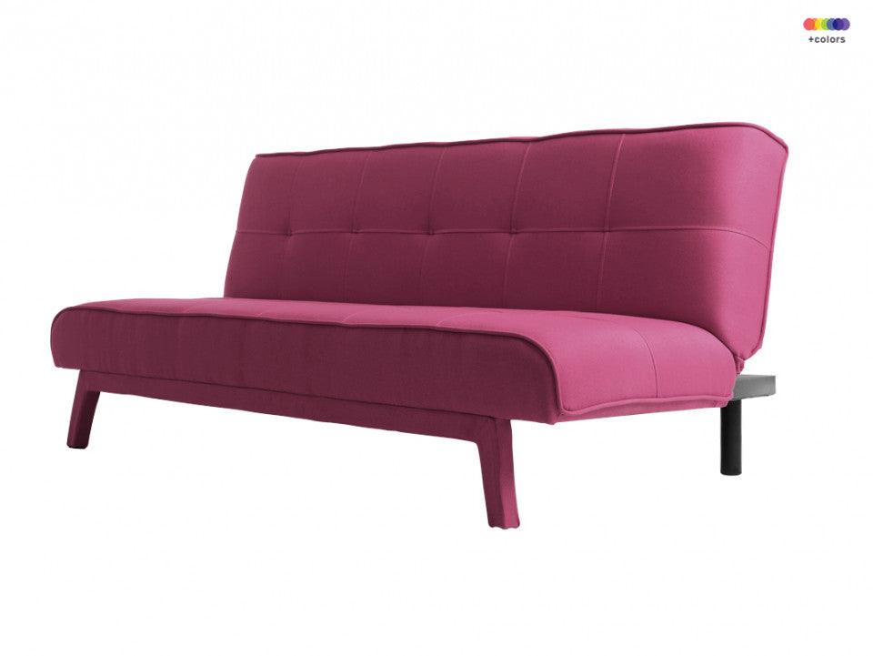 Canapea extensibila roz din poliester si lemn pentru 2 persoane Modes Candy Pink Custom Form - PARIS14A.RO