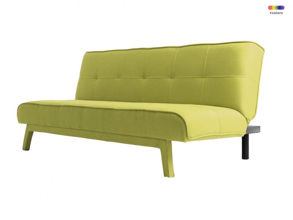 Canapea extensibila verde din poliester si lemn pentru 2 persoane Modes Spring Green Custom Form - PARIS14A.RO