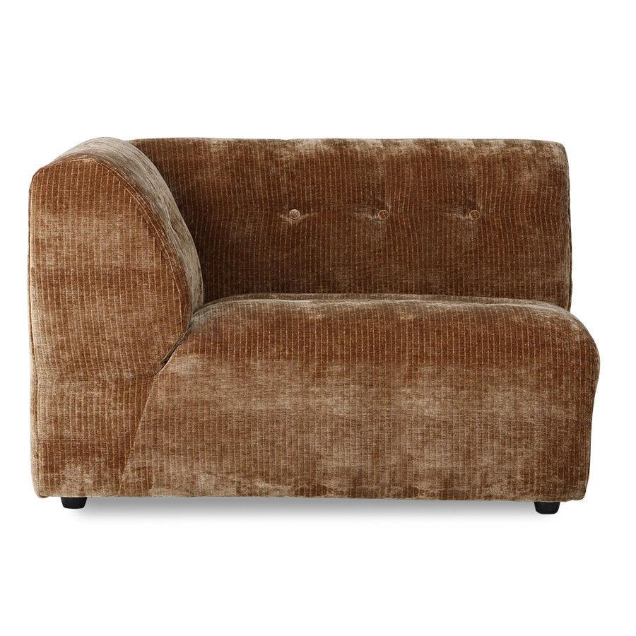 Canapea modulara maro din poliester pentru 1,5 persoane Vint Left Corduroy HK Living - PARIS14A.RO