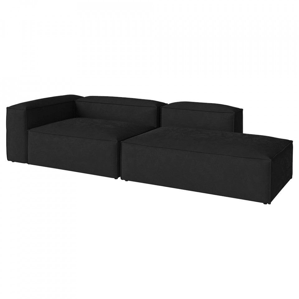 Canapea neagra din piele 120 cm Cosima Bolia - PARIS14A.RO