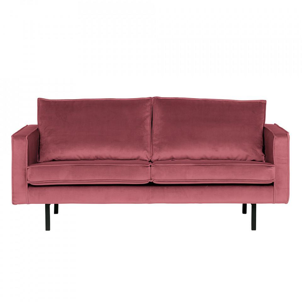 Canapea roz din catifea pentru 2,5 persoane Rodeo Short - PARIS14A.RO