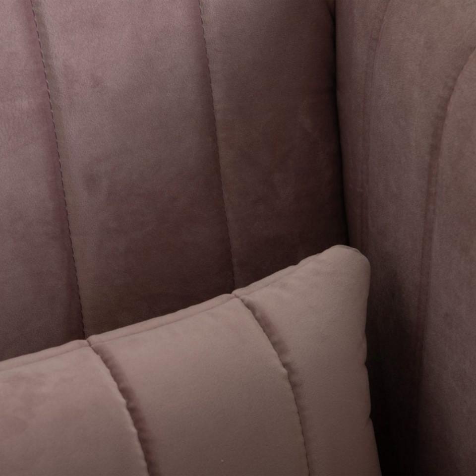 Canapea roz din catifea si PAL pentru 3 persoane Miriam - PARIS14A.RO