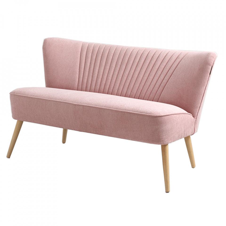 Canapea roz din textil si lemn pentru 2 persoane Harry Custom Form - PARIS14A.RO