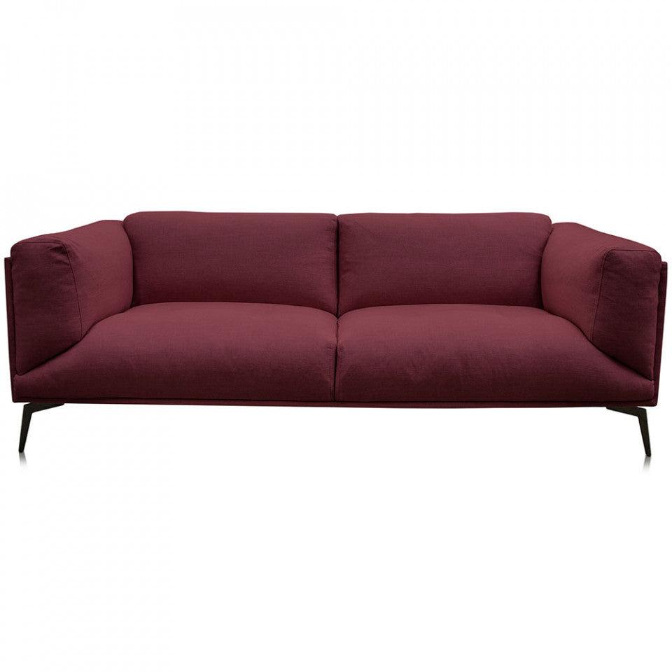 Canapea roz inchis din in si metal pentru 2,5 persoane Moore Versmissen - PARIS14A.RO