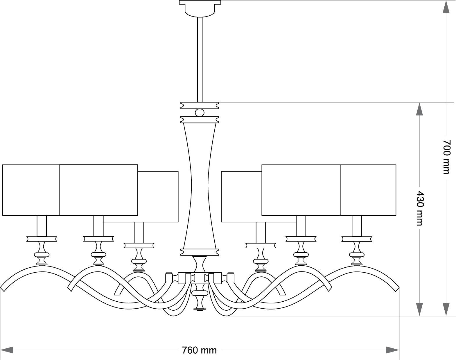 Candelabru Averno varianta cu abajur orientat in sus Kutek - PARIS14A.RO