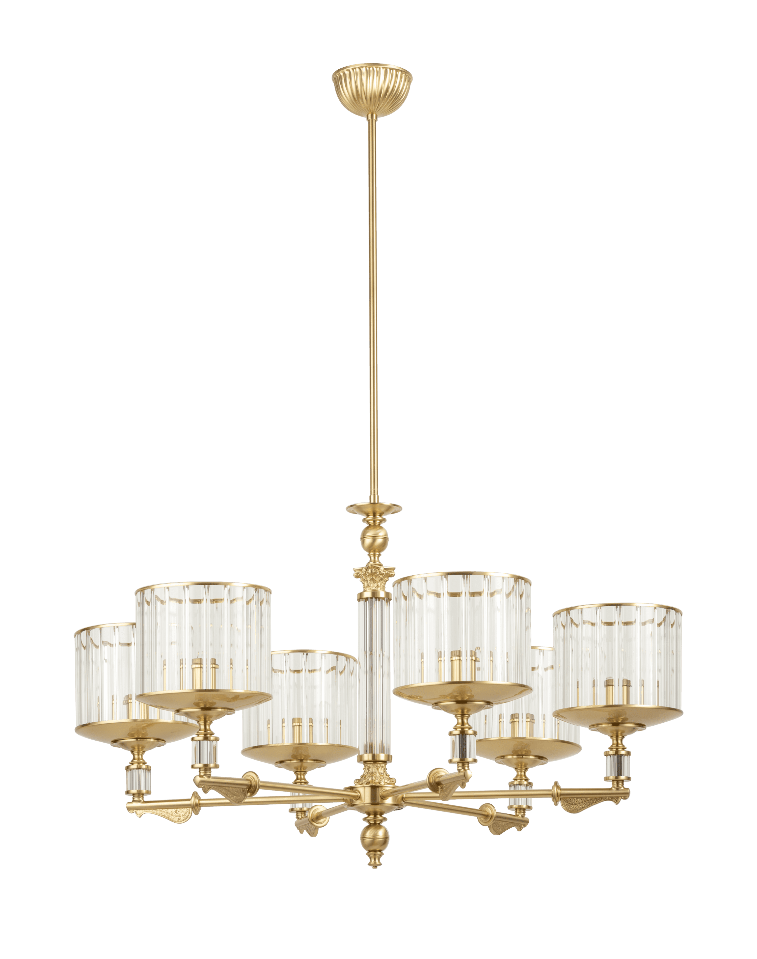 Candelabru cu abajur de sticla transparenta Merano Kutek - PARIS14A.RO