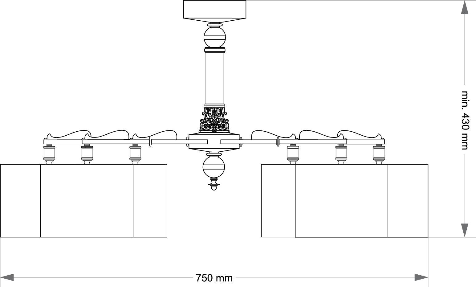 Candelabru cu abajur orientat in jos Merano Kutek - PARIS14A.RO