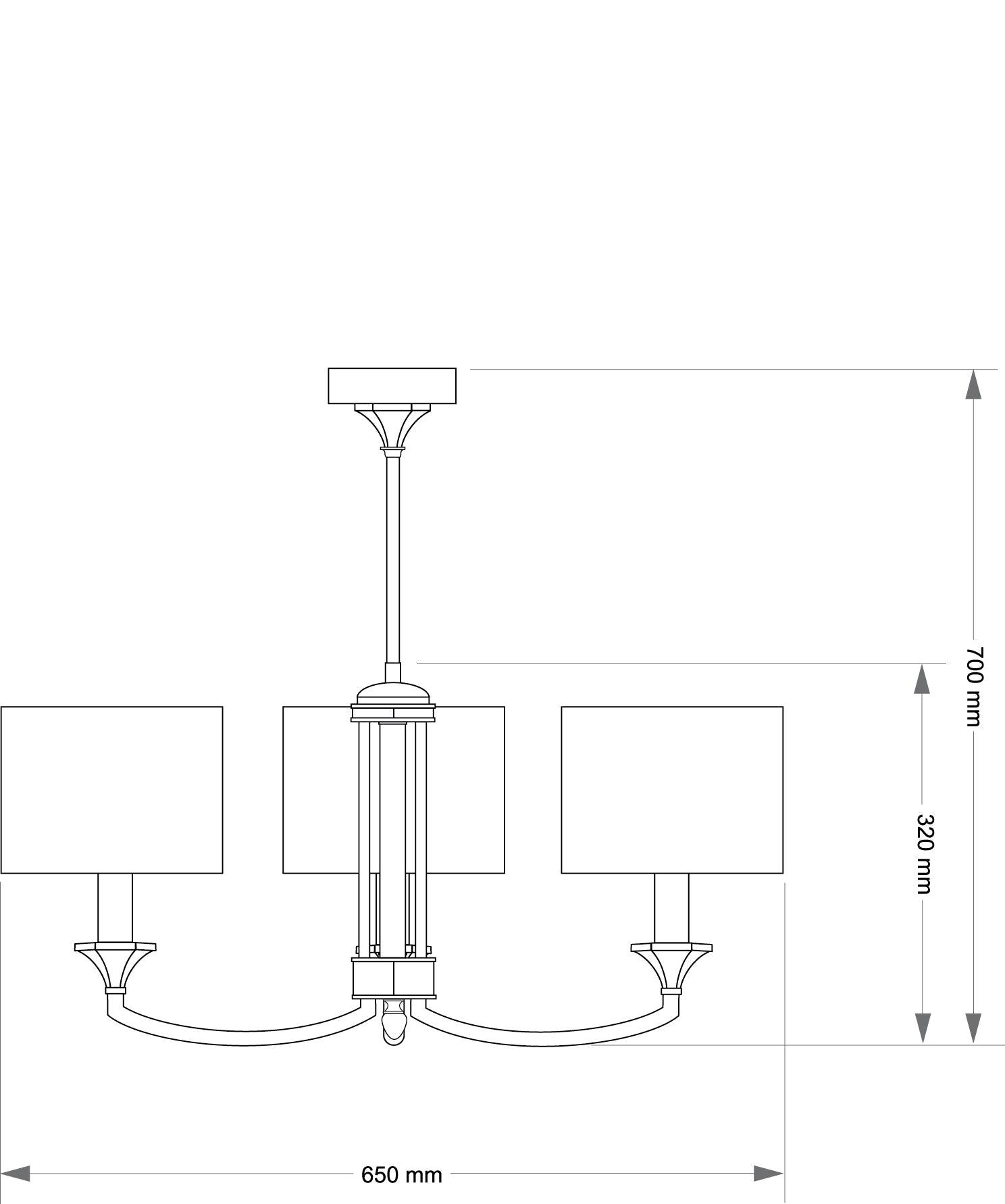 Candelabru cu abajur textil 3XE14 Decor Kutek - PARIS14A.RO