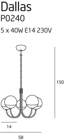 Candelabru DALLAS V MAXLIGHT P0240 - PARIS14A.RO