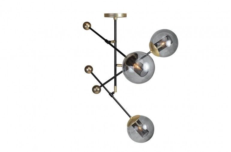 Candelabru negru din inox cu 3 becuri Orbit Versmissen - PARIS14A.RO