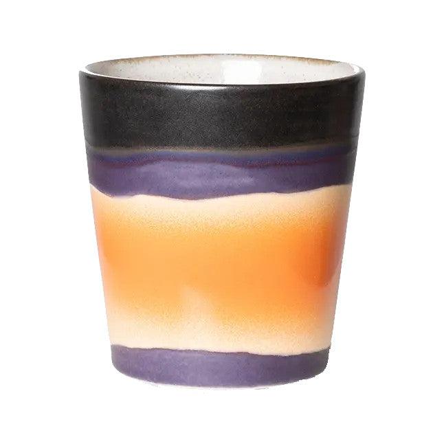 Ceasca multicolora din ceramica 8x8 cm Lunar 70s HK Living - PARIS14A.RO