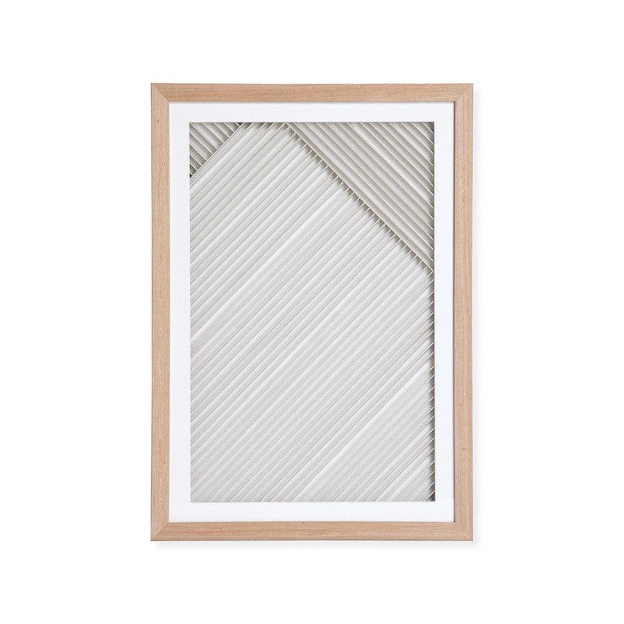Decoratiune alba/maro din carton si lemn pentru perete 42x60 cm Layered Art B HK Living - PARIS14A.RO