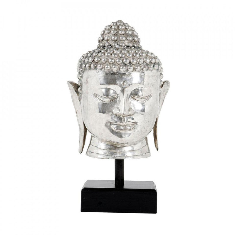 Decoratiune argintie din alama si triplex 55 cm Buddha Eichholtz