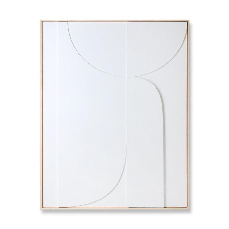 Decoratiune de perete alba din fetru si lemn 100x123 cm Art Panel HK Living - PARIS14A.RO