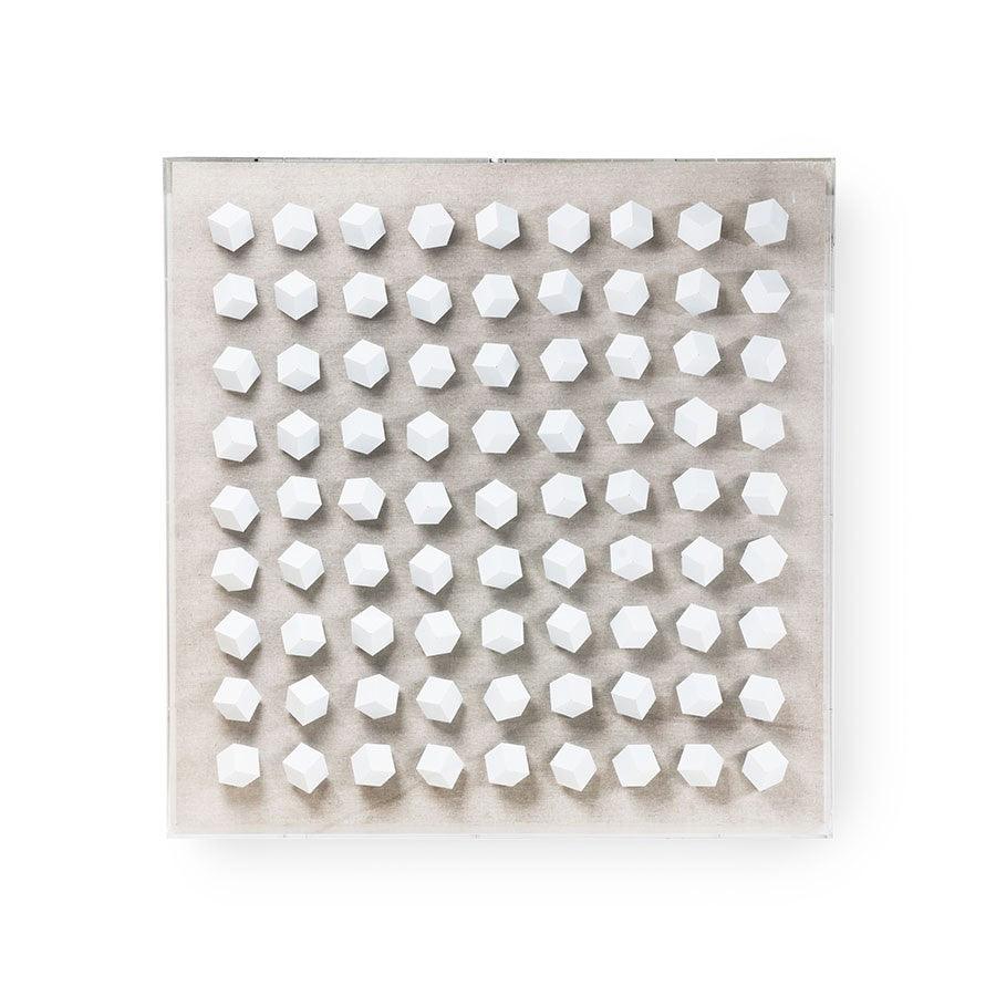 Decoratiune de perete alba din plexiglas si in 90x90 cm Cubes HK Living - PARIS14A.RO