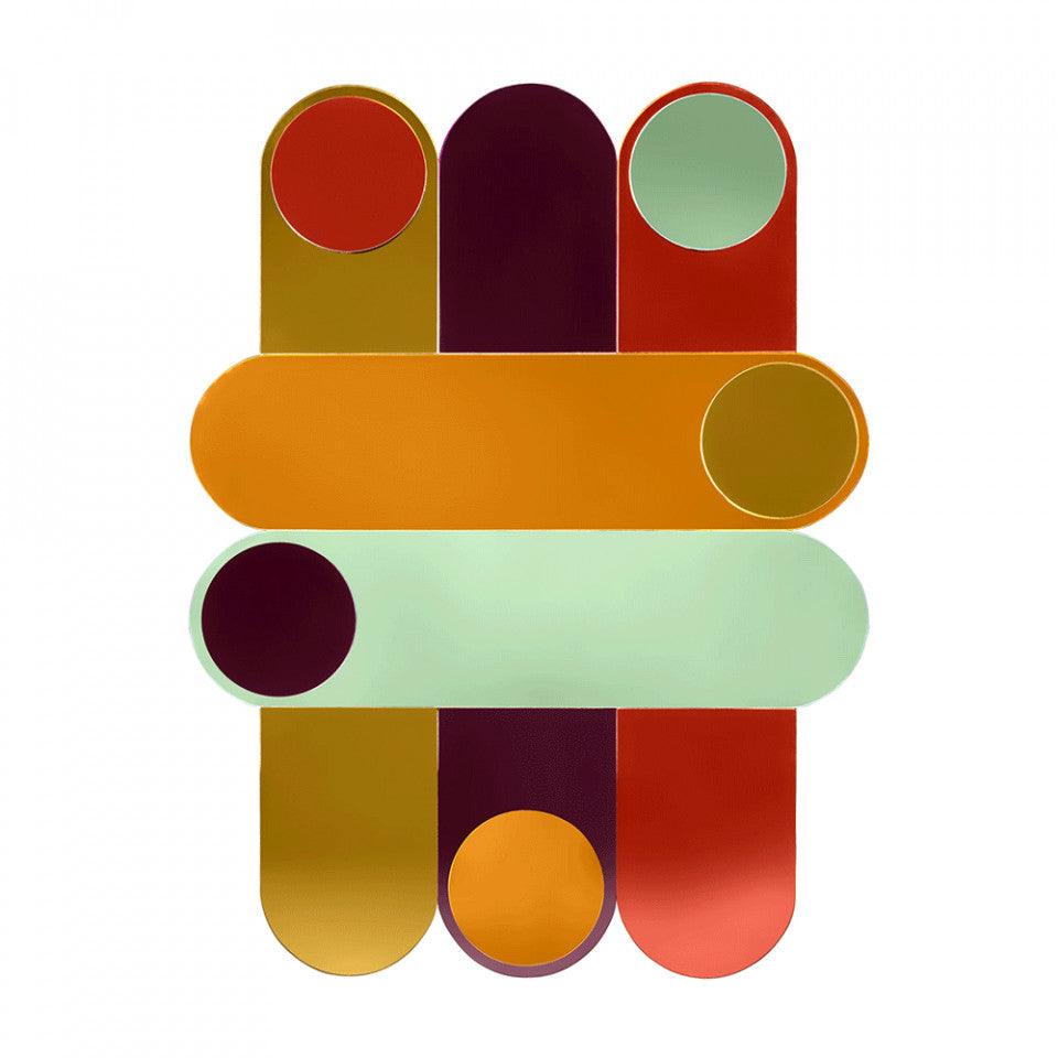 Decoratiune de perete cu oglinda multicolora din MDF si otel 114x150 cm Circus Versmissen - PARIS14A.RO