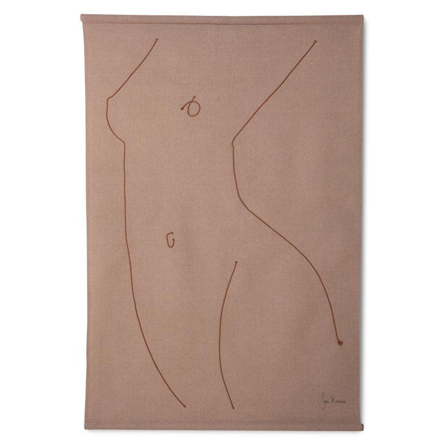Decoratiune de perete din bumbac si lemn 97x147 cm Silhouette HK Living - PARIS14A.RO