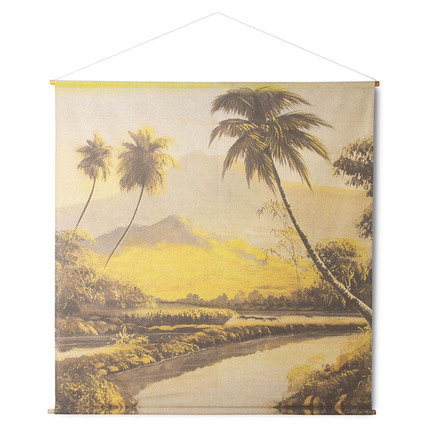 Decoratiune de perete multicolora din bumbac si poliester 154x154 cm Jungle HK Living - PARIS14A.RO